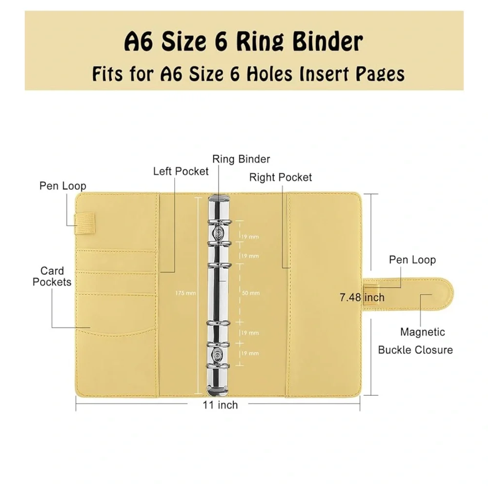 2pc Pink and Yellow A6 Ring Binder Bundle
